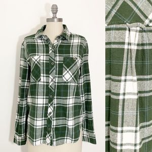 La Hearts Green Flannel Shirt womens Medium